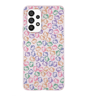 Samsung Galaxy A33 Uyumlu Kapak Hello Kitty Tasarımlı Şeffaf Silikon Kılıf