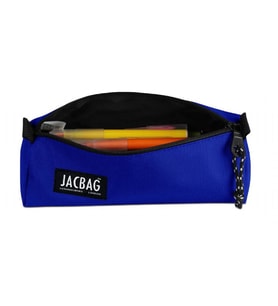 Jacbag Saks Mavi Erkek Çocuk Tek Bölmeli Üçgen Okul ve Ofis Kalem Kutusu (Çok Renkli)
