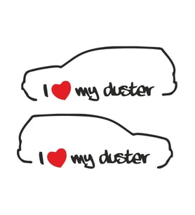 I Love My Duster Sticker Araba oto Sticker 18CM 1 çift