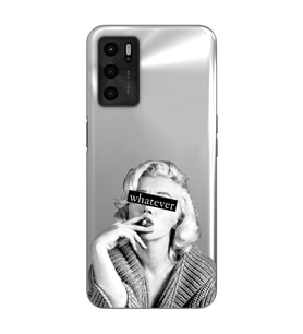 Oppo A55 Uyumlu Marilyn Monroe Desenli Şeffaf Telefon Kılıfı