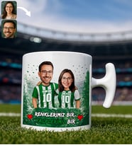 BK Gift Kişiye Özel İsimli Yeşil-Beyaz Sevgili Tasarımlı Hammer Kupa Bardak – İsim ve Forma Numaralı Taraftar Kupa, Doğum Günü Hediyesi