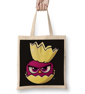 Cute Bırdıes Crown Bez Çanta Uzun Saplı