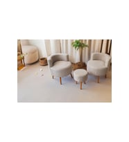 Çay seti ikili koltuk Berjer ve puf takımı (salon , Balkon, ofis) 3 lü Takım