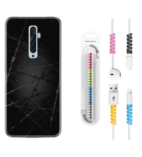 Oppo Reno 2Z 4 Lite 4 Pro 5 6 7 A31 Kılıf Kablo Koruma Spiral Silikon Dikenli Tel 1779