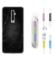 Oppo Reno 2Z 4 Lite 4 Pro 5 6 7 A31 Kılıf Kablo Koruma Spiral Silikon Dikenli Tel 1779