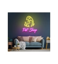 Pet Shop Yazılı ve Şekilli Neon Tabela