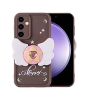 Galaxy S23 FE Kılıf Kamera Korumalı Figürlü Tasarım Silikon Kapak (Koyu Kahve)