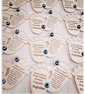 Kişiye Özel Pleksi Bebek Magnet Hatıra (Altın)