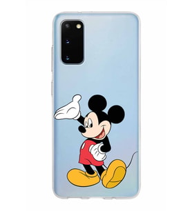 Samsung Galaxy S20 Kapak Mickey Mouse Tasarımlı Şeffaf Silikon Kılıf
