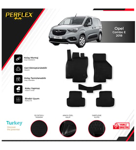 Opel Combo E 2018+ 3D Havuzlu Paspas (Siyah - Beyaz)