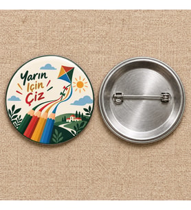 Yarın İçin Çiz Filistin Temalı 58 mm İğneli Rozet