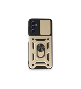 Samsung Galaxy M14 5g Kılıf Pars Lens Yüzüklü Silikon - Gold