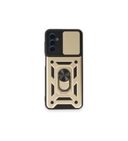 Samsung Galaxy M14 5g Kılıf Pars Lens Yüzüklü Silikon - Gold
