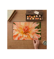 Turuncu Dahlia Çiçeği Tasarımı 240 parça Ahşap Puzzle Ahşap Kutuda MP00996