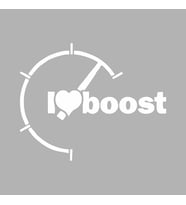 I love Boost Araba Sticker siyah 16X13 CM (Beyaz)