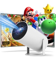 Taşınabilir Projektör, Mini Projektör, Telefon ile Kablolu Ekran Aynalı 4K 1080P Desteği, 180 ° Dönebilir, Otomatik Keystone Düzeltme, 40 "-130" Ekran Video Projektörü