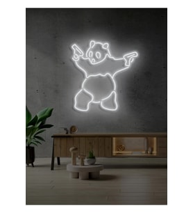 Panda Figürlü Neon Tabela