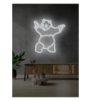 Panda Figürlü Neon Tabela