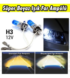 H3 Beyaz Işık Far Ampulü 12V 100W