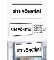 Site Yönetimi Yazılı Beyaz MDF Kapı Levhası