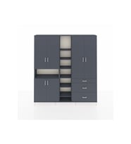 Arges Gardrop 13 Raflı 3 Çekmeceli 6 Kapaklı 220x30x243 Antrasit-Antrasit