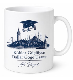 Mezuniyet Hediyesi Memleket Baskılı Kupa Bardak Özel Tasarım Hediye