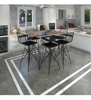 Knsz masa sandalye takımı hem105zengin crdsyh 130*090 6 sandalye syhsyh kolçaklı