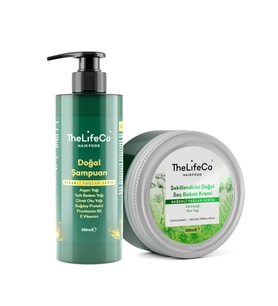 TheLifeCo Günlük Bakım - Doğal Şampuan 250 ml & Durulanmayan Doğal Saç Bakım Kremi 200 ml