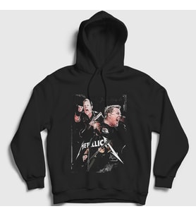 Presmono Unisex Siyah James Hetfield Metallica Kapüşonlu Sweatshirt 66760tt