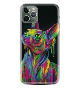 Apple iPhone 11 12 13 14 Pro Max Kılıf Desemli Silikon Color Cat 1754
