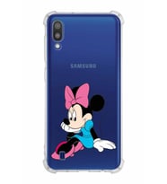 Samsung Galaxy M10  Köşe Korumalı Antişok Kapak Minnie Mouse Tasarımlı Şeffaf  Kılıf