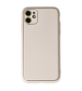 Apple İphone 12 Kılıf Coco Deri Silikon Kapak - Beyaz