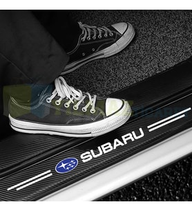 Subaru Logo Karbon Kapı Eşiği Koruma Araba Etiket Oto Sticker Yapıştırma 4 Parça