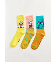 LCW ACCESSORIES Karışık Sünger Bob Baskılı Erkek Çorap 3'lü Paket