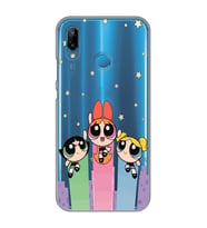 Huawei P20 Lite Uyumlu Powerpuff Girls Desenli Şeffaf Telefon Kılıfı
