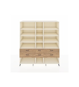 Kronos Dolap 12 Raflı 6 Çekmeceli  220x59x243 Aytaşı-Aytaşı/Çam