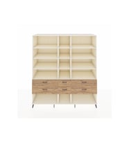 Kronos Dolap 12 Raflı 6 Çekmeceli  220x59x243 Aytaşı-Aytaşı/Çam