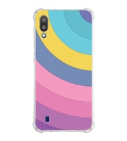 Samsung Galaxy M10  Köşe Korumalı Antişok Kapak Renk Cümbüşü Tasarımlı  Silikon Kılıf (Şeffaf)
