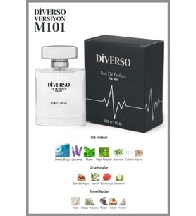 DİVERSO M101 ERKEK PARFÜM EDP 50 ML AROMATİK & FRESH  T.C. Sağlık Bakanlığı ÜTS KAYITLI
