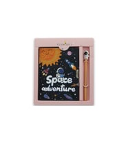 LORDSTORE603 Unicolor Space Adventure Kalemli Kilitli Hatıra Defteri (Turuncu)