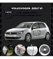 Volksvogen Golf 6 Oto Araç Kapı Koruma Fitili 5metre Parlak Siyah Renk