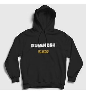 Presmono Unisex Siyah Breakdown Green Day Kapüşonlu Sweatshirt 55555tt