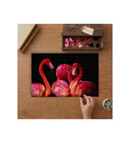 Pembe Flamingolar Tasarımı 240 parça Ahşap Puzzle Ahşap Kutuda MP09667