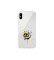 iPhone X ile uyumlu Splash arı tasarımlı şeffaf silikon kılıf
