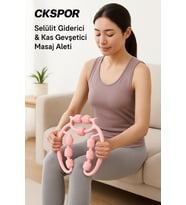 9 Tekerlekli Masaj Aleti Selülit Giderici, Kas Rahatlatıcı ve Kan Dolaşımı Destekleyici Roller (Pembe)
