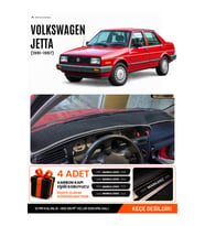 VOLKSWAGEN JETTA (1991-1997) Uyumlu Torpido Örtüsü Torpido Kılıfı - Siyah Gri