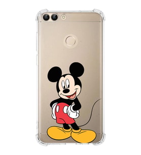Huawei P Smart  Köşe Korumalı Antişok Kapak Mickey Mouse Tasarımlı Şeffaf  Kılıf