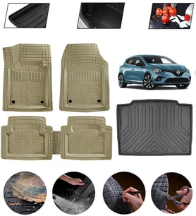Renault Clio 5 2019-2023 Uyumlu Paspas Araca Özel Bagaj Havuzu MBS Bej