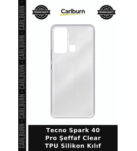Tecno Spark 40 Pro Şeffaf Clear TPU Silikon Kılıf Telefon Kabı Mobil Koruma Cihaz Aksesuarı