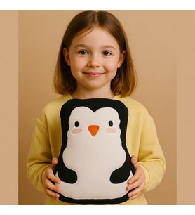 Sevimli Penguen Tasarımlı Dekoratif Yastık - 35 cm (Karışık)